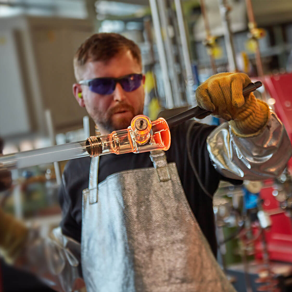 GlasKeller glassblower in facility